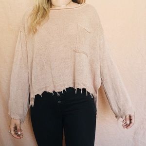 Free People Prism Sweater in Blush